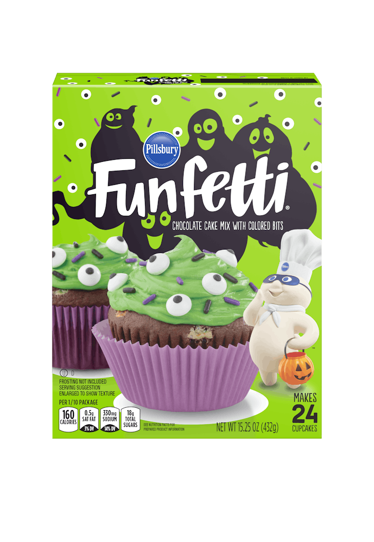 Pillsbury's new Funfetti Slime Cake Mix and Frosting includes Halloween-themed sprinkles.