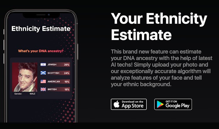 Gradient ethnicity estimate screenshot Elvlis