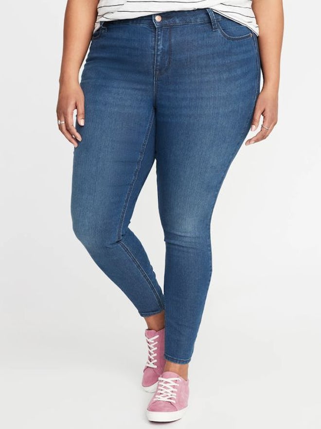 Mid-Rise Plus-Size Super Skinny Ankle Jeans