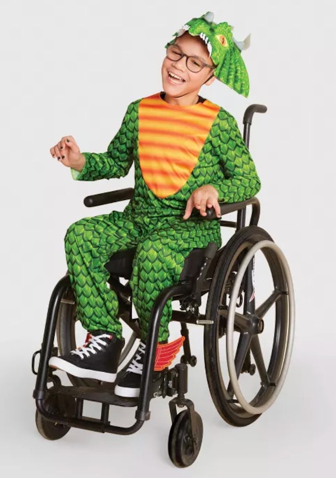 Kids Adaptive Dragon Costume Jumpsuit With Headpiece
