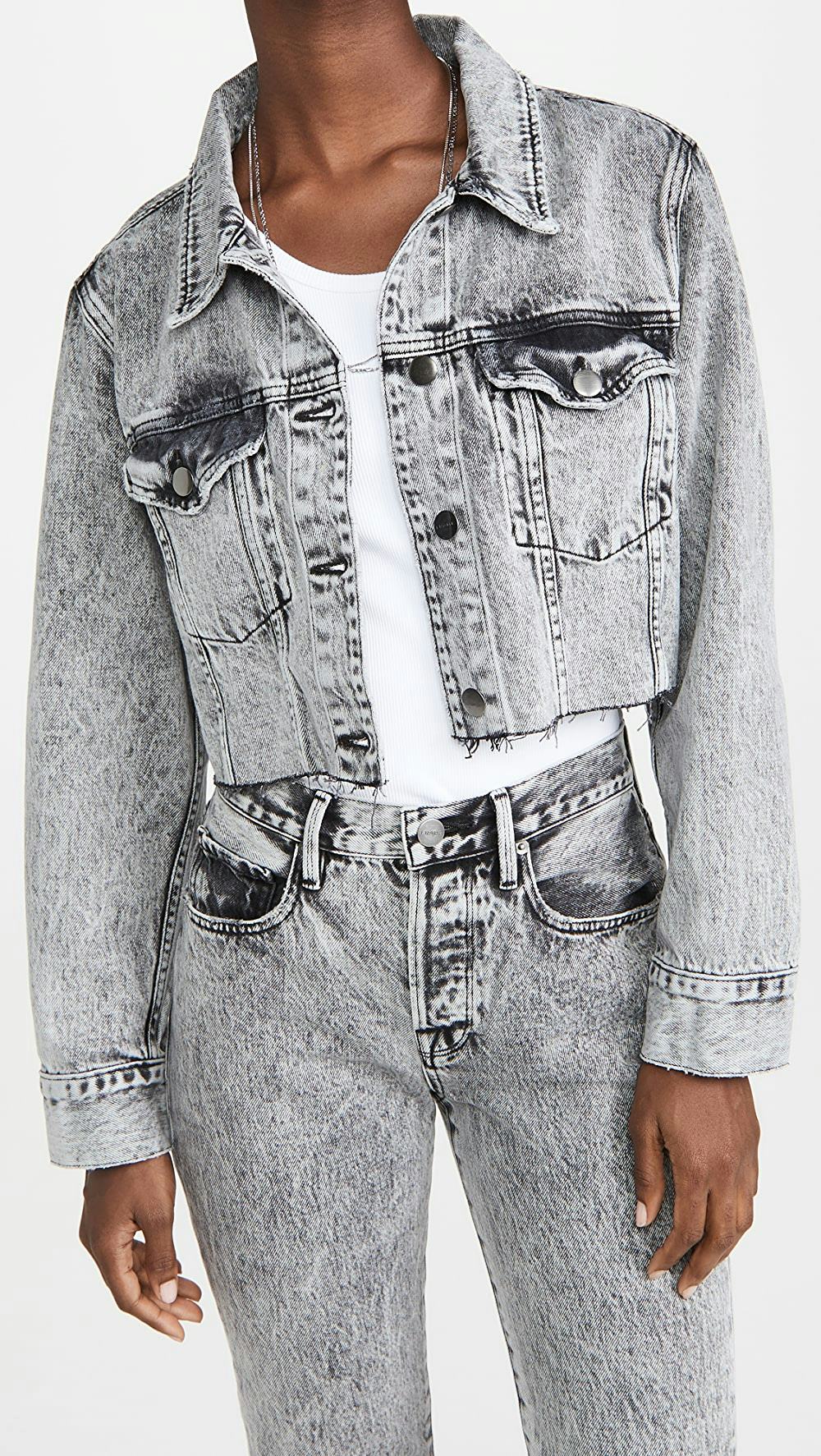 grey cropped jacket womens