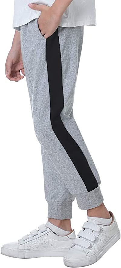 Sykooria Boys Jogger Pants Athletic Pants Cotton Drawstring Elastic Sweatpants with Pockets