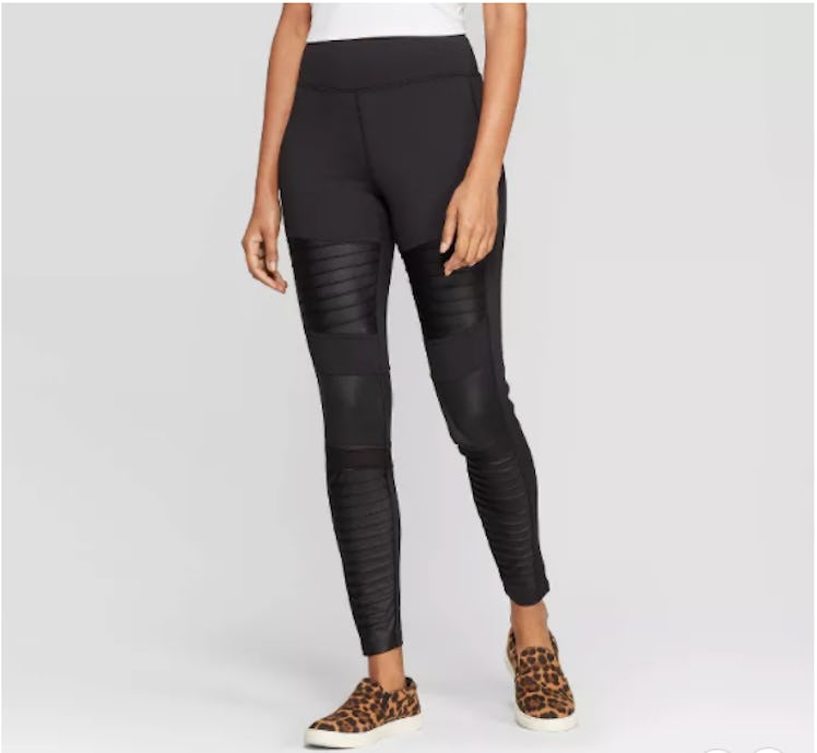 Women's High Waist Moto Leggings - A New Day™ Black