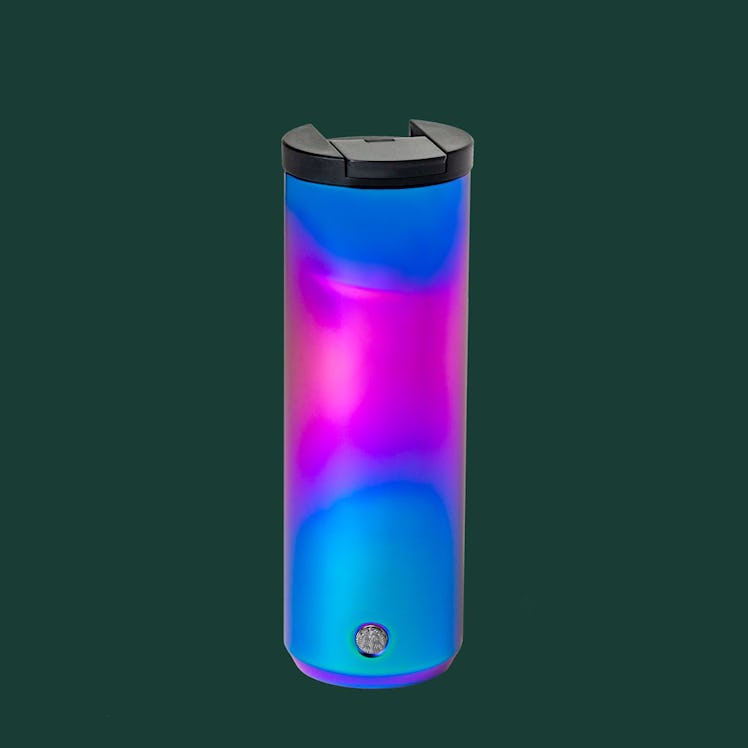 Starbucks' Holiday 2020 tumblers and cold cups include an Iridescent Tumbler.