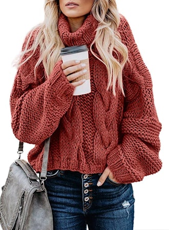 ZKESS Chunky Knit Turtleneck Sweater