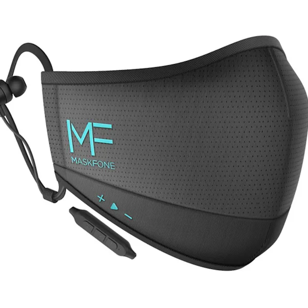 This smart face mask pairs with your phone and has built-in earbuds