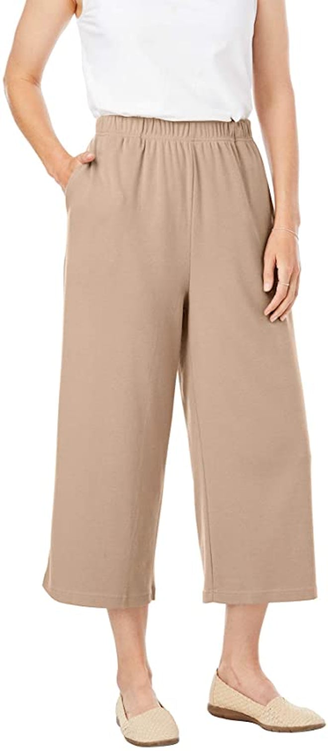 Woman Within Plus Size 7-Day Knit Culotte Pants