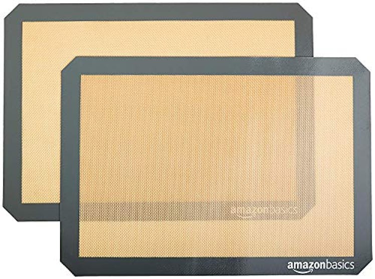 AmazonBasics Silicone, Non-Stick, Food Safe Baking Mat - Pack of 2