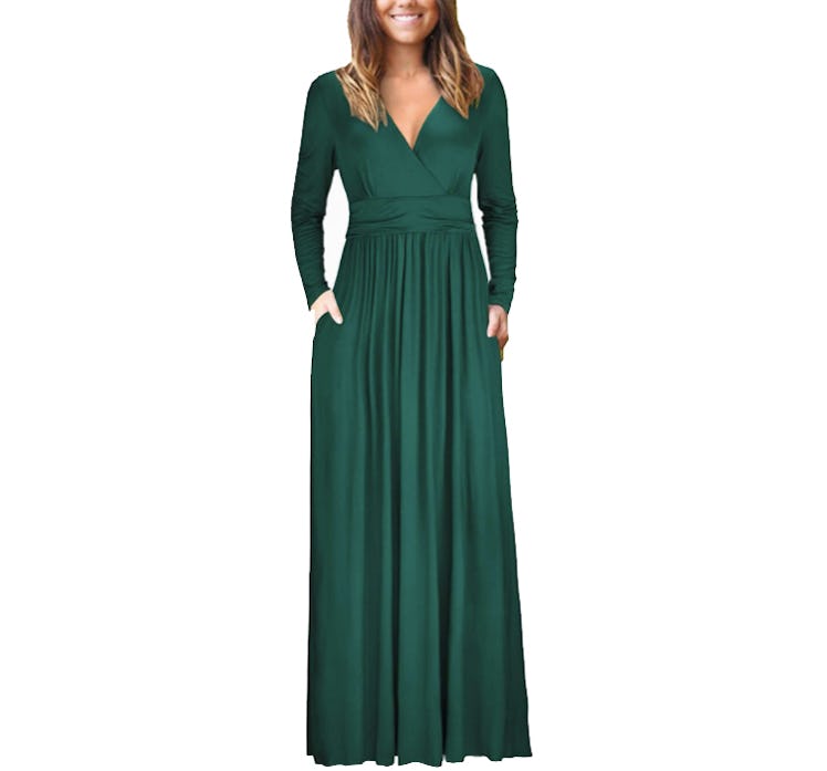 OUGES Long Sleeve Maxi Dress