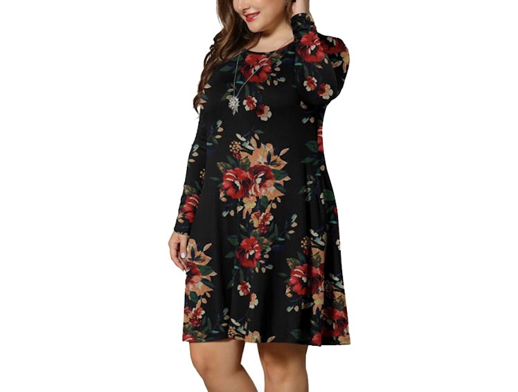 LONGYUAN Casual T-Shirt Dress With Pockets