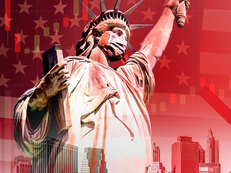 United States, statue of liberty, coronavirus