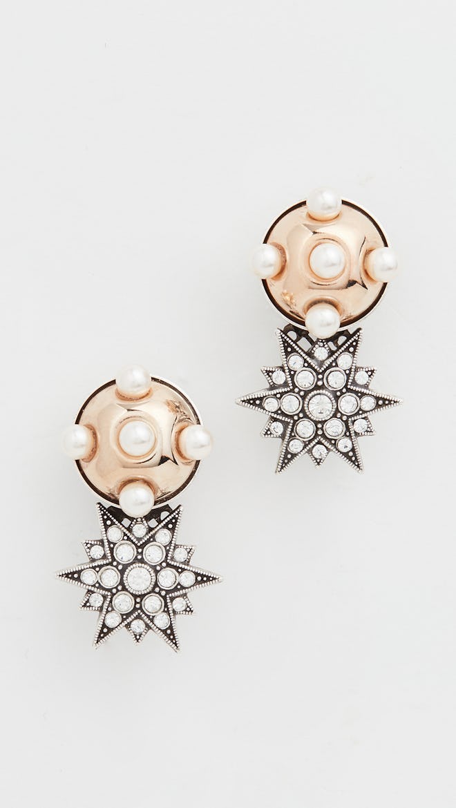 Omega Clasp Half Sphere & Star Earrings