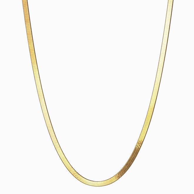 Herringbone Necklace 18" 14k Yellow Gold Vermeil