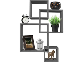 Greenco Decorative 4 Cube Intersecting Wall Mounted Floating Shelf