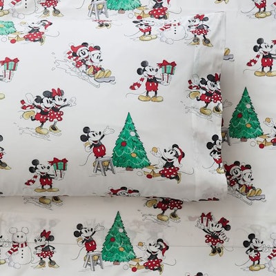 Disney Mickey Mouse Holiday Organic Percale Sheet Set