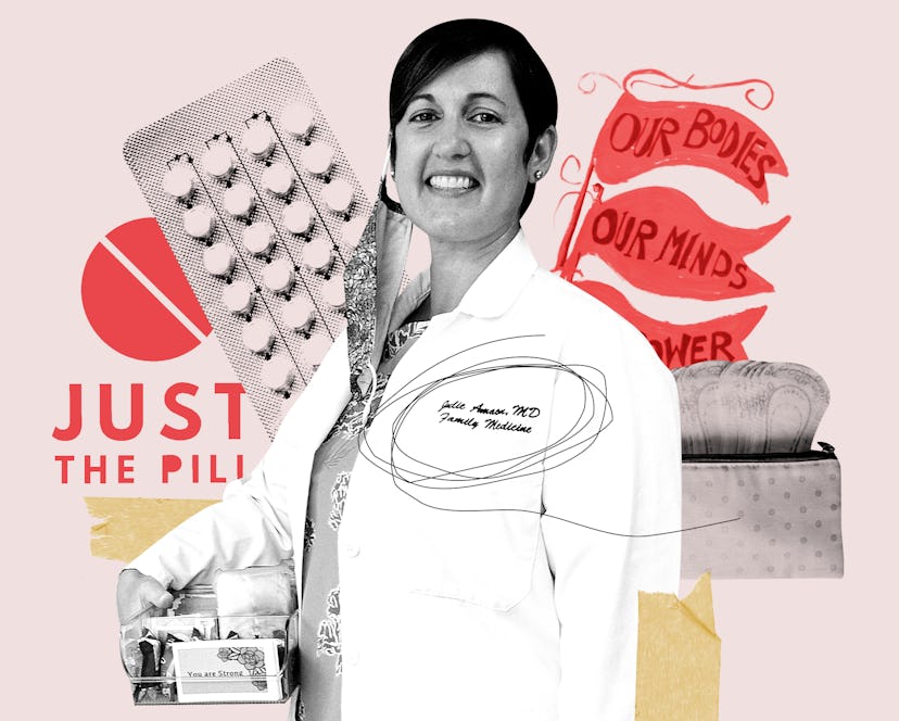 Dr. Julie Amaon of Just The Pill, a mobile reproductive health clinic, surrounded by birth control a...