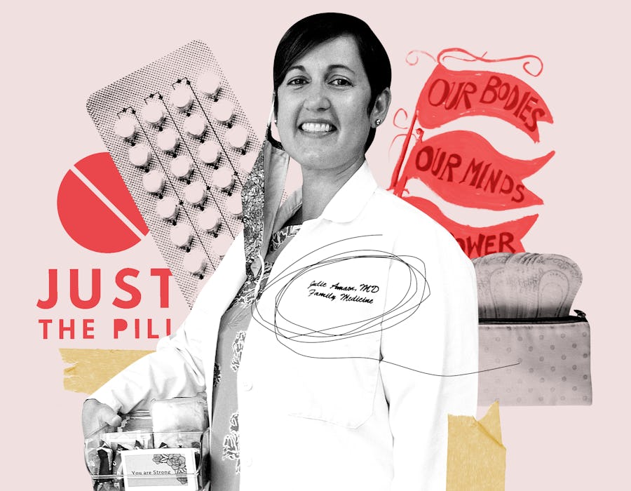 Dr. Julie Amaon of Just The Pill, a mobile reproductive health clinic, surrounded by birth control a...