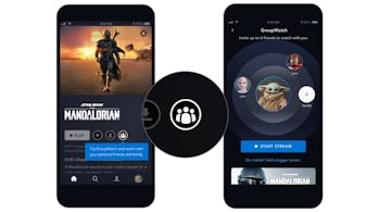 GroupWatch icon and invite screen on Disney+ mobile app