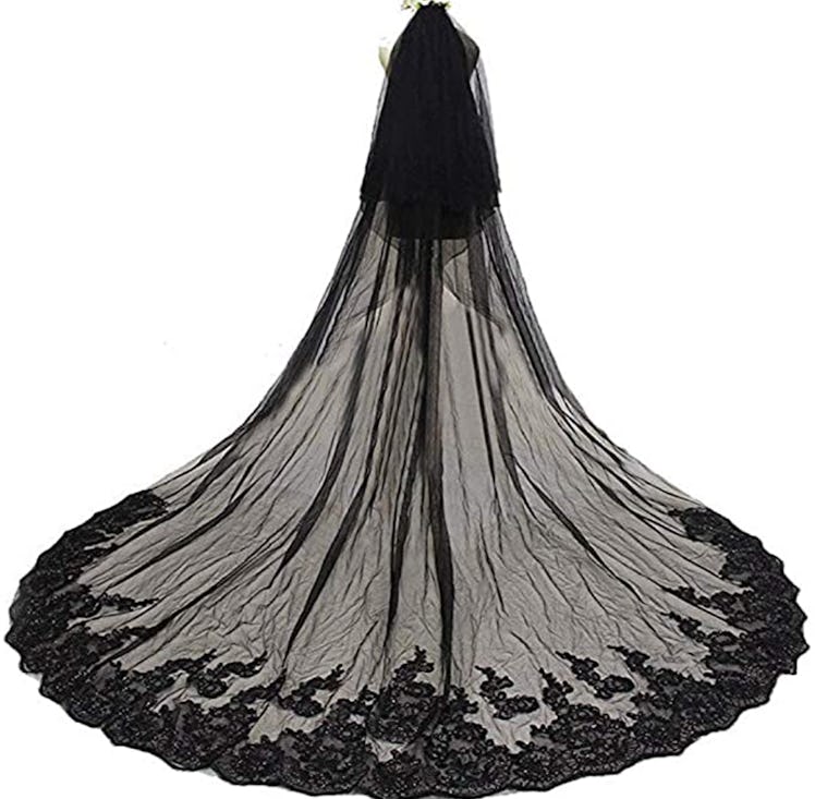Alicebridal 3M Black Lace Veil