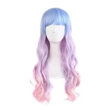 Multi-Color Wavy Mermaid Party Halloween Wig 26" (Light Blue, Pink, Purple)