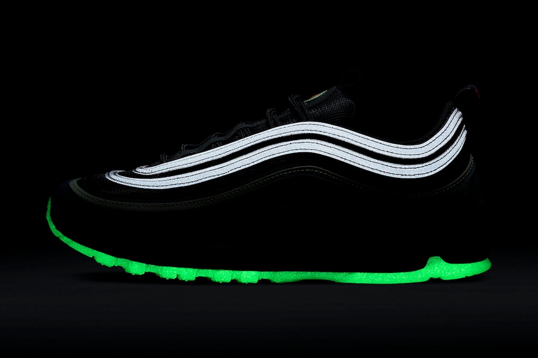 slimy, glow-in-the-dark Air Max 97 sneakers