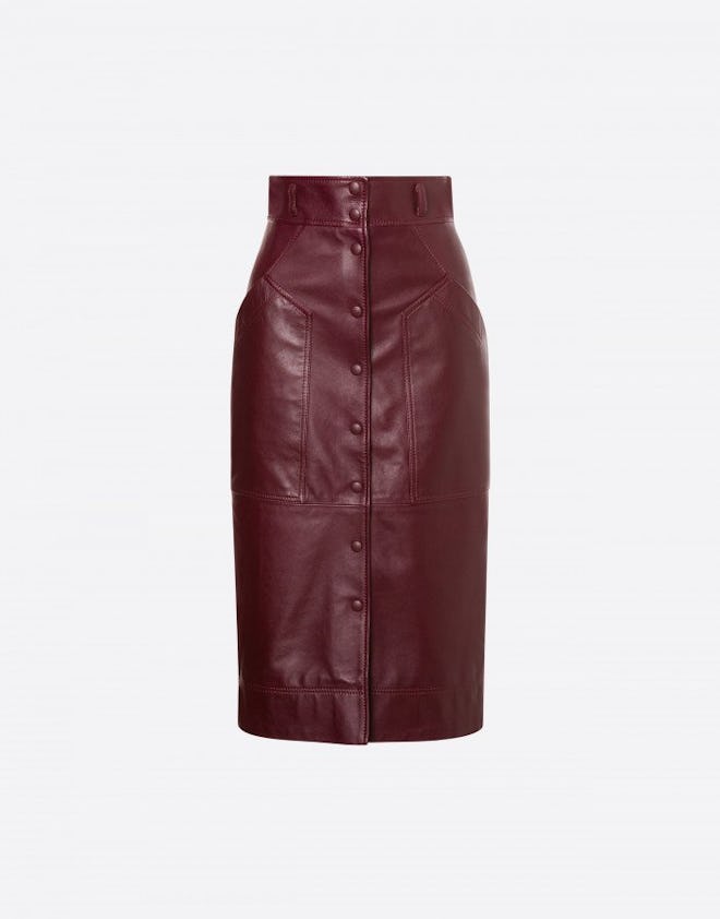 Nappa Leather Pencil Skirt 
