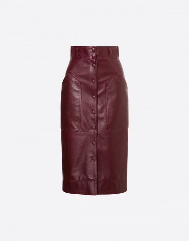 Nappa Leather Pencil Skirt 