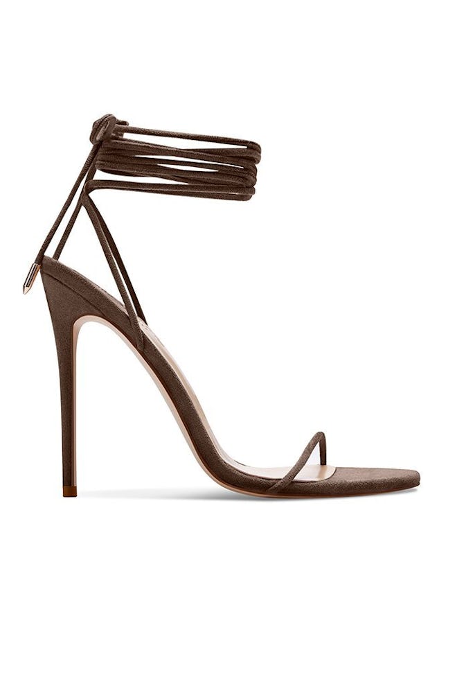 Barely There Lace Up Heel - Choco