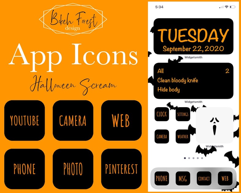 These 23 Halloween Ios 14 Home Screen Ideas Include Spooky Aesthetics - aesthetic roblox app icon orange