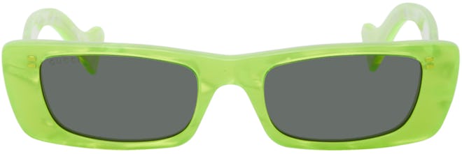 Green Geometric Sunglasses