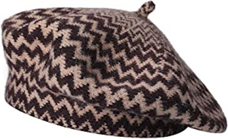 ZLYC French Beret Hat Fashion Print Lightweight Winter Warm Artist Hat for Women