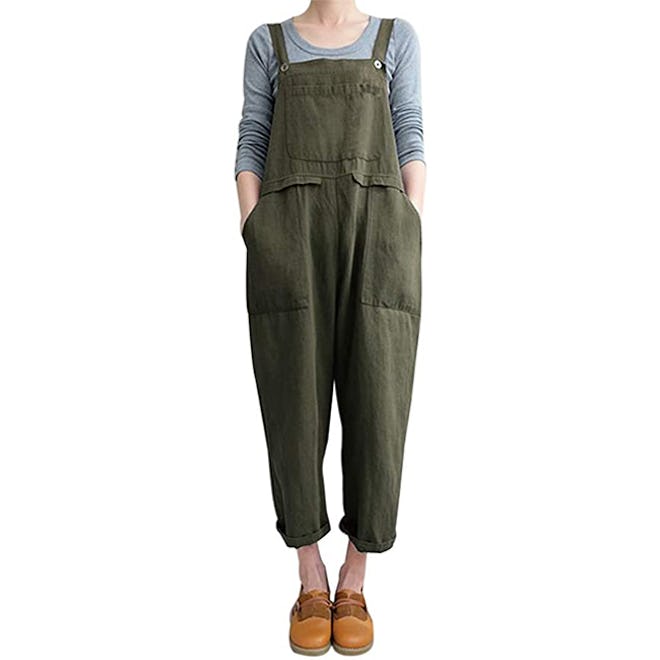 Gihuo Baggy Overalls With Pockets