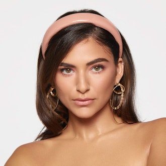Patent Padded Headband In Blush