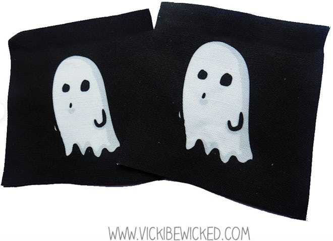 Sew On Ghost Black Fabric Patch