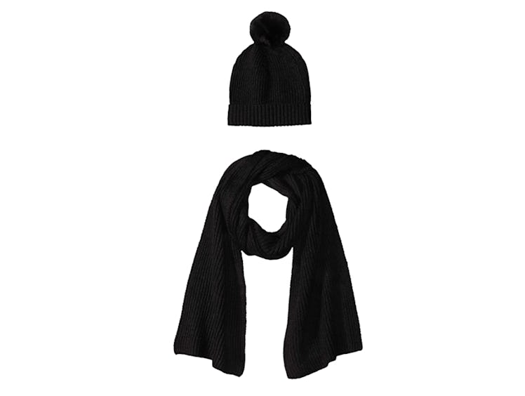 Amazon Essentials Pom Knit Hat and Scarf Set