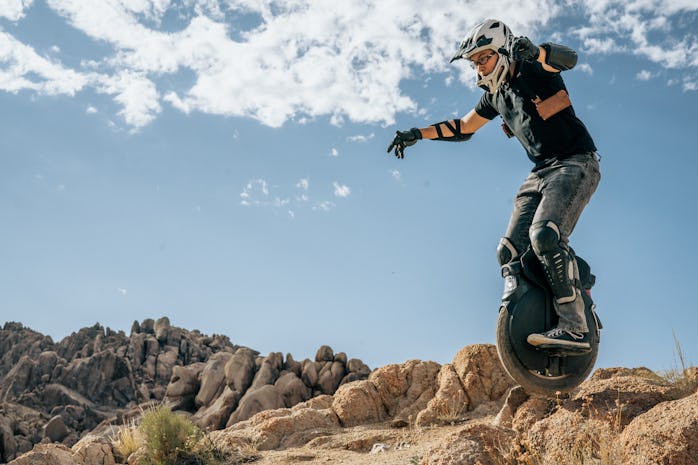 InMotion V11 electric unicycle on dirt