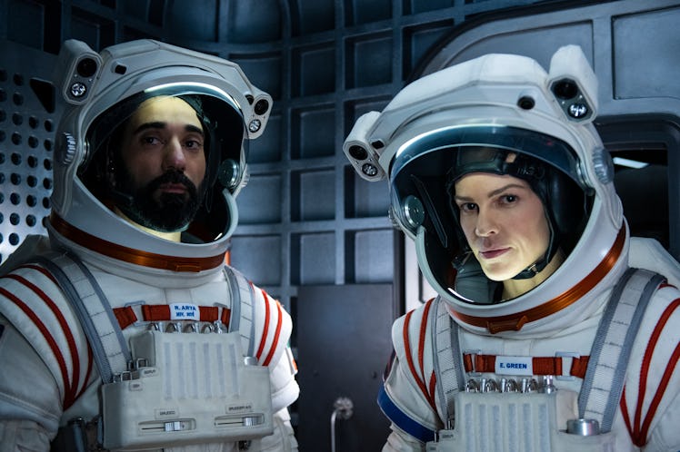 AWAY (L to R) RAY PANTHAKI as RAM ARYA and HILARY SWANK as EMMA GREEN, in episode 109 of AWAY. Cr. D...