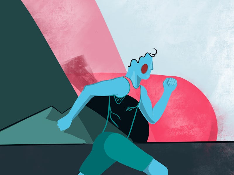 Illustration of a man running long distance.