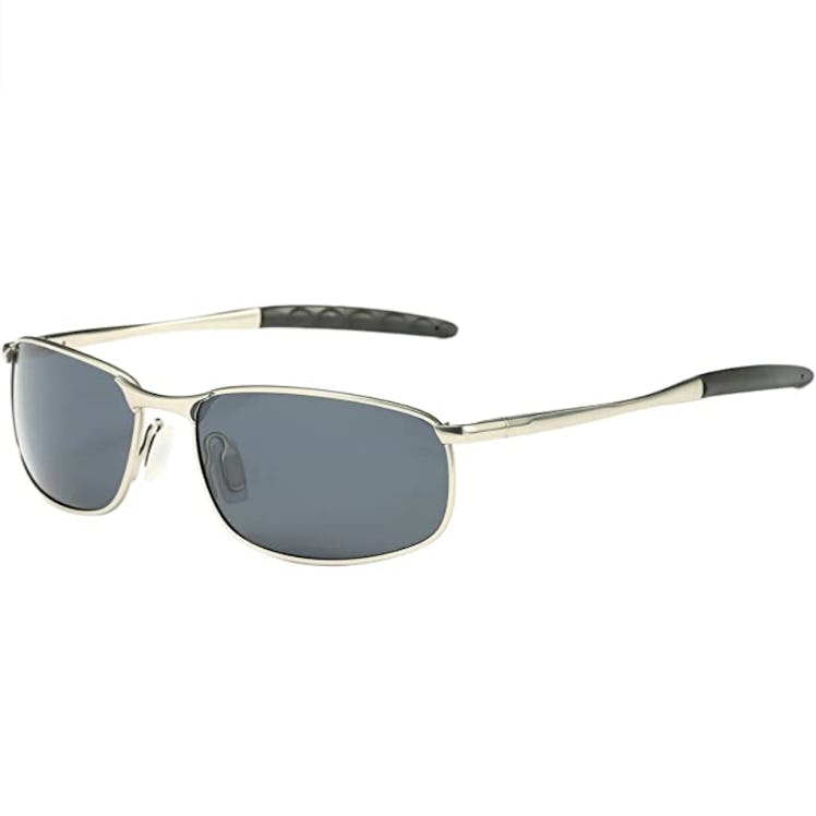 ZHILE Polarized Wrap Metal Sunglasses