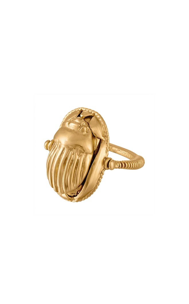 Scarab 18K Gold Vermeil Amulet Ring