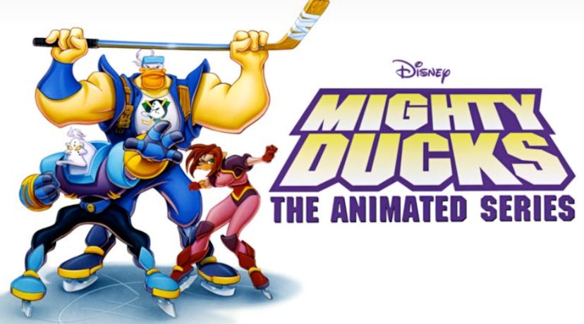 Might Ducks the animated series starred hockey-playing ducks from the planet Puckworld who have to d...