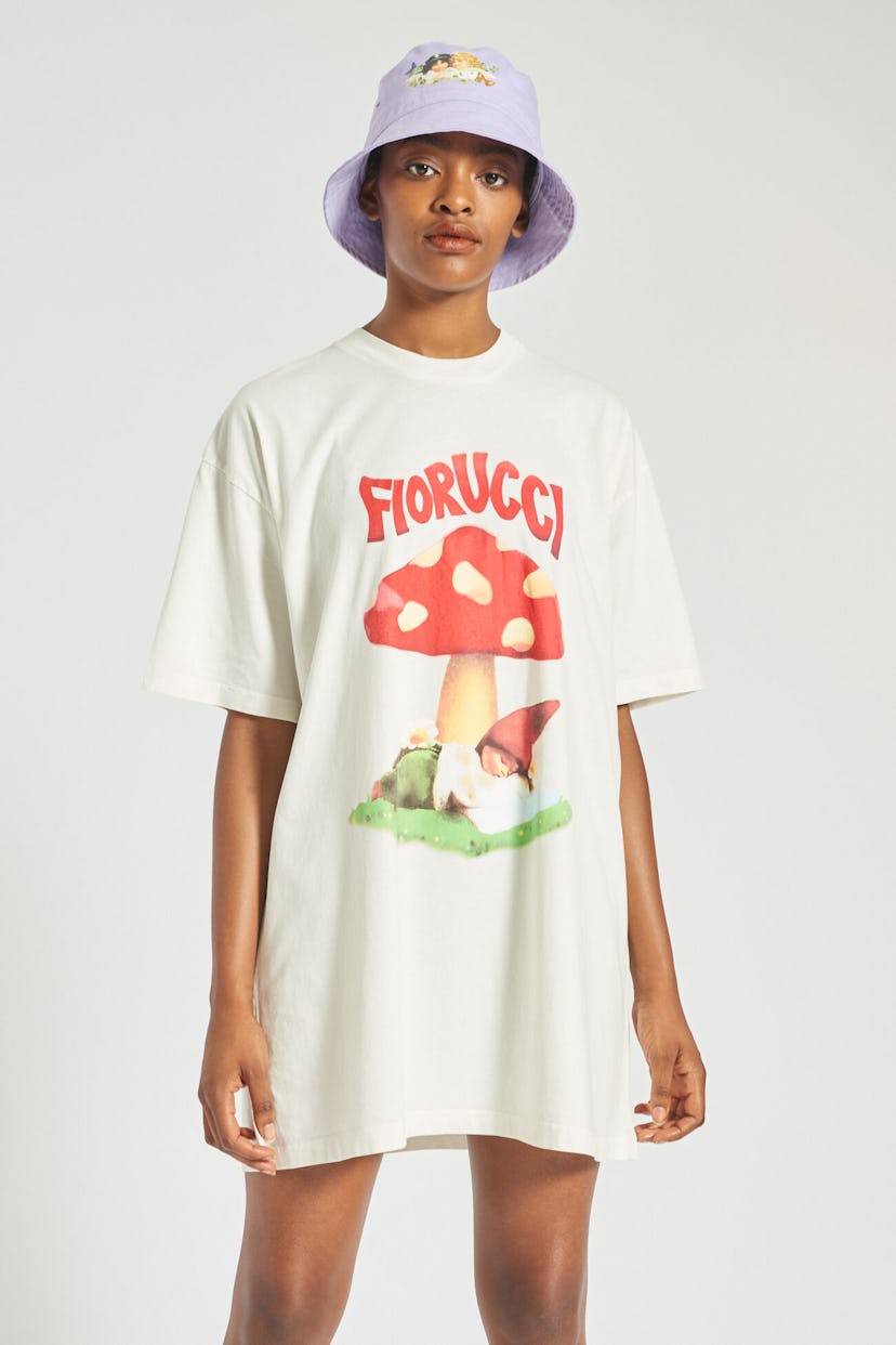 WOODLAND MUSHROOM T-SHIRT DRESS BIRCH