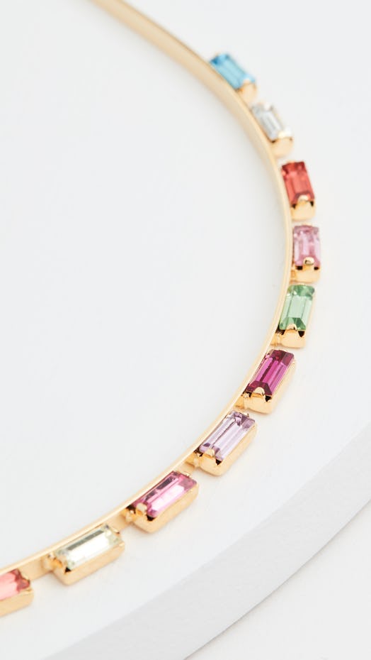 One of the hair accessories currently on sale at Shopbop: a crystal baguette headband from Lelet NY....