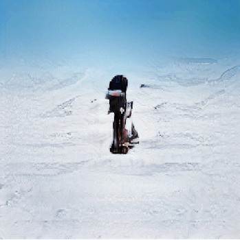 An AI-generated image of a man on a skiing hill.