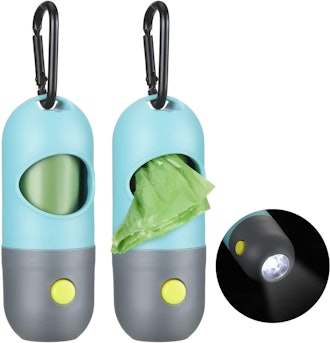 Blulu Dog Waste Bags Dispensers with Flashlight (2-Pack)