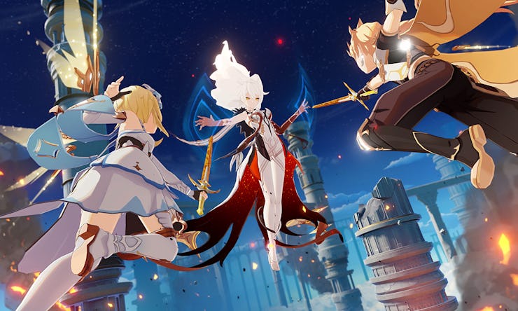 A glimpse of the action in miHoYo's new free-to-play RPG, Genshin Impact.