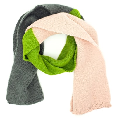 Kids Scarf In Pink/Green/Gray