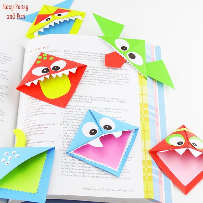 These monster bookmarks encourage reading and some Halloween crafting fun.
