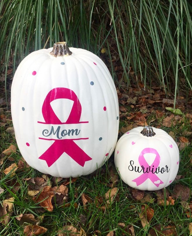 Pink Ribbon Pumpkin Vinyl Decal