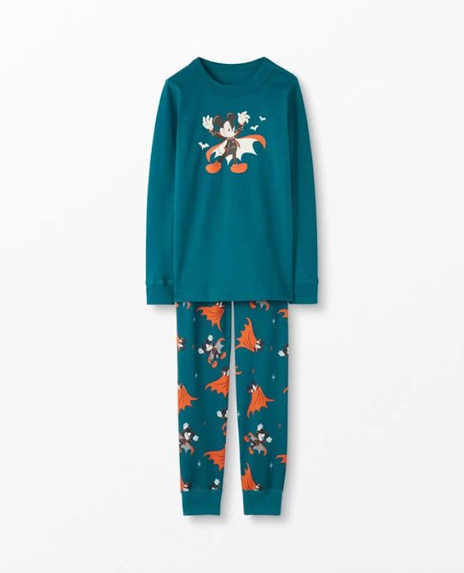 Disney Mickey Mouse Glow-In-The-Dark Long John Pajamas In Organic Cotton